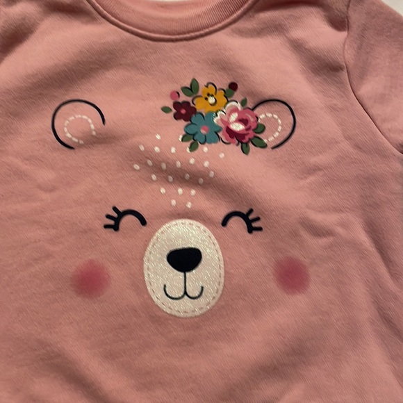 Garanimals toddler girl bear face graphic long sleeves fleece top . Size 24M - Picture 9 of 13